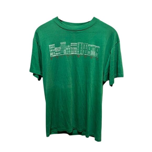 Vintage 80s Baltimore Row House Tee T-Shirt Single Stitch Hanes Fifty-Fifty Sz L - Picture 1 of 7